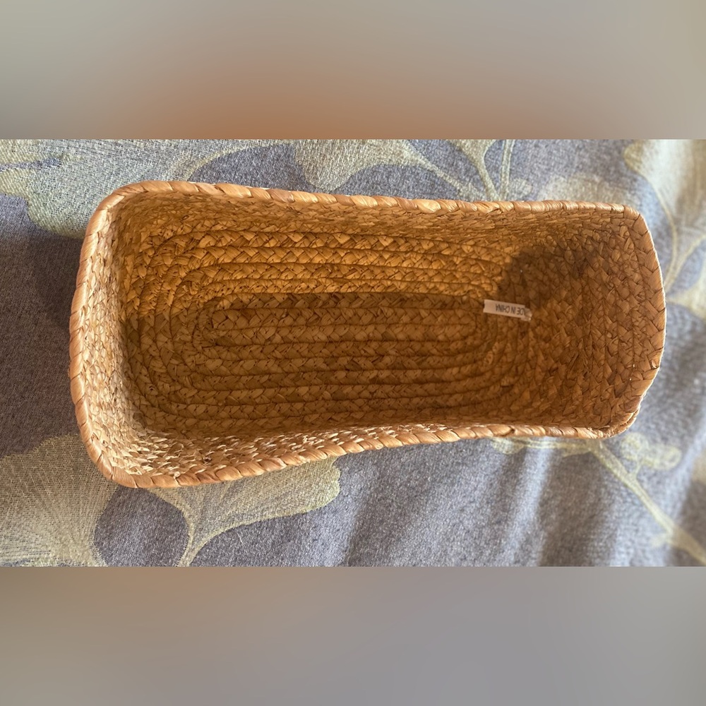 Natural Woven Basket – Rectangular Storage Organizer